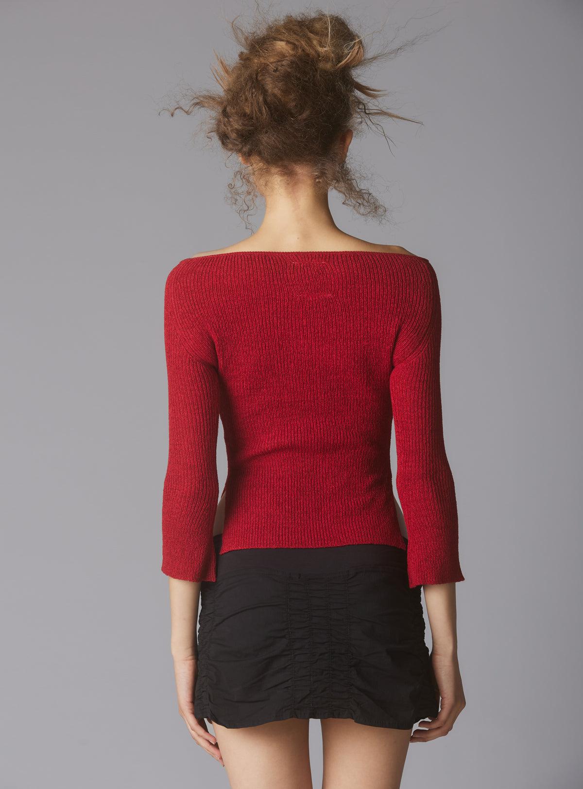 UNIF Trusted | Off The Shoulder Quarter Sleeve Top In Red