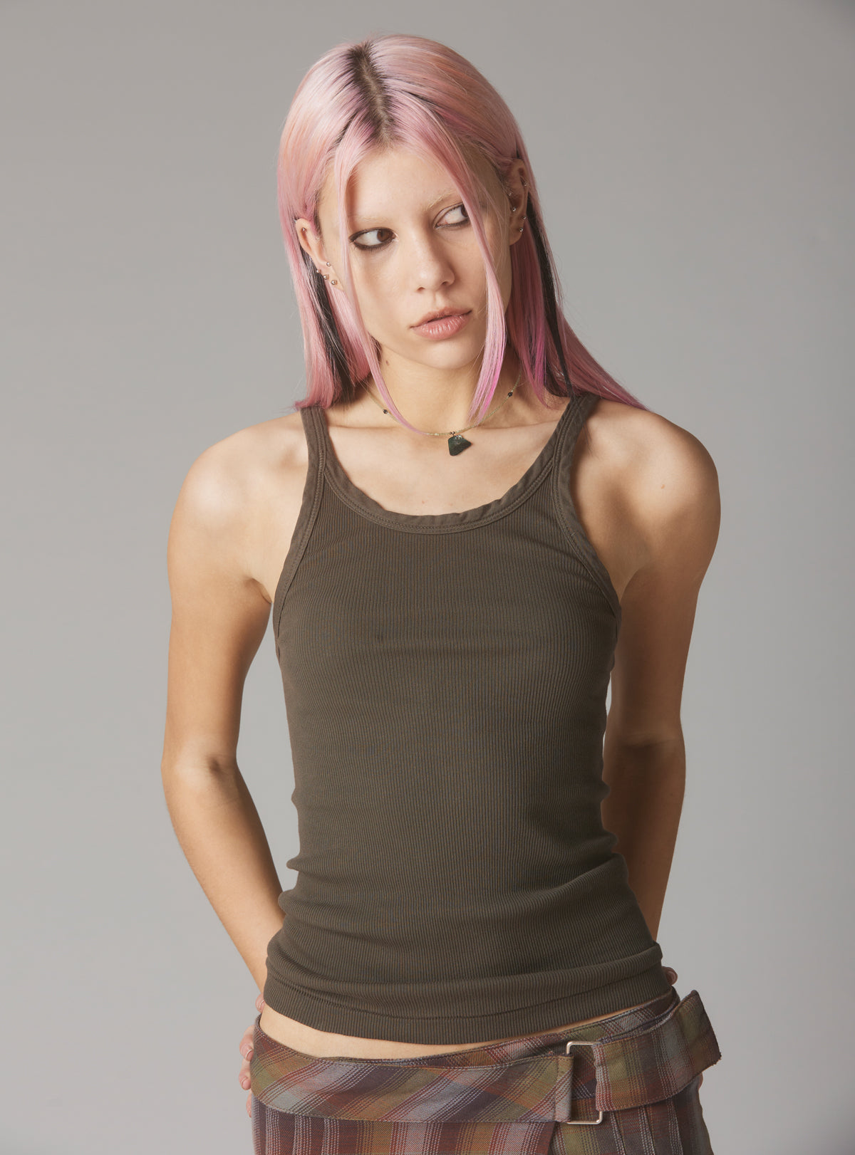 UNIF Recommended | Staple Rib Tank Charcoal