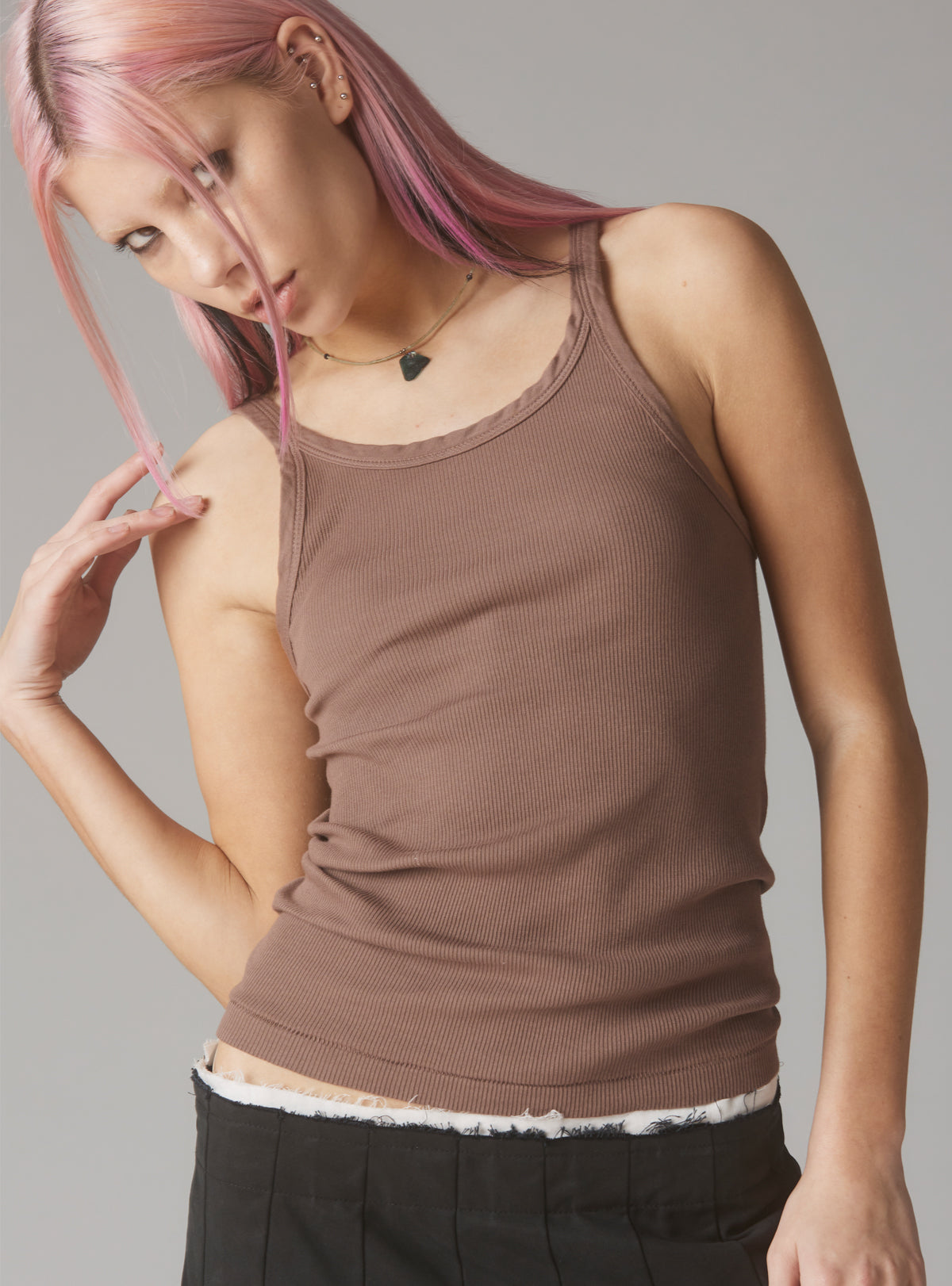 UNIF Premium | Staple Rib Tank Mauve