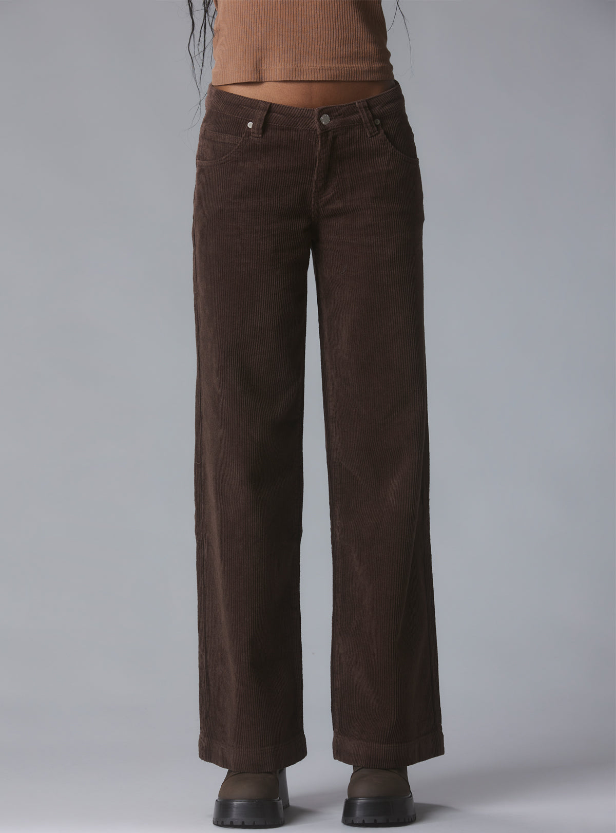 UNIF Sale | Wide Leg Corduroy Pants In Brown