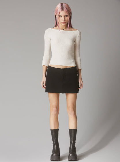 UNIF Deals | Wool Mini Skirt With Raw Edges