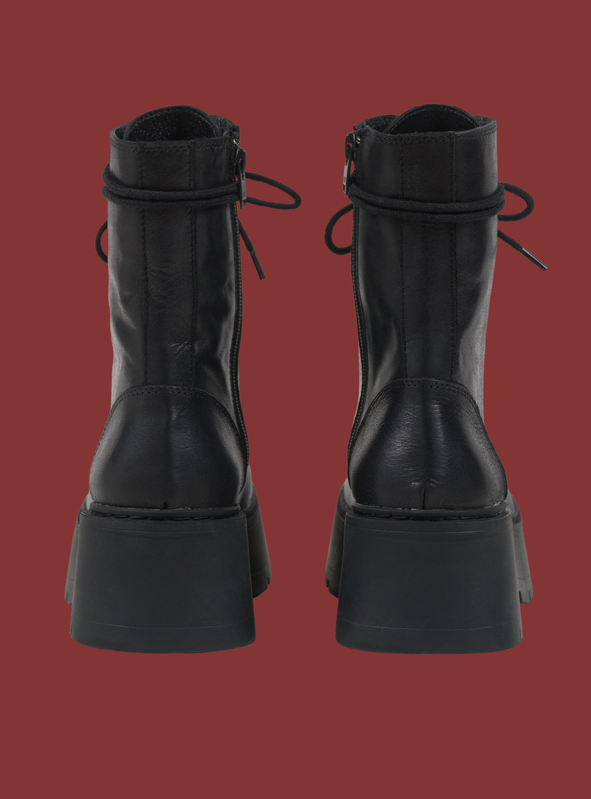 UNIF Best Price | Black Platform Lace-Up Combat Boot