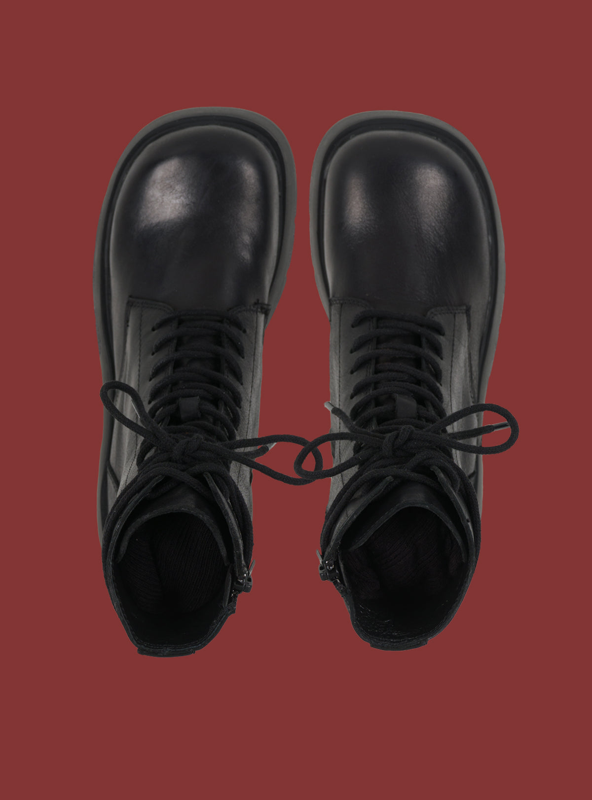 UNIF Best Price | Black Platform Lace-Up Combat Boot
