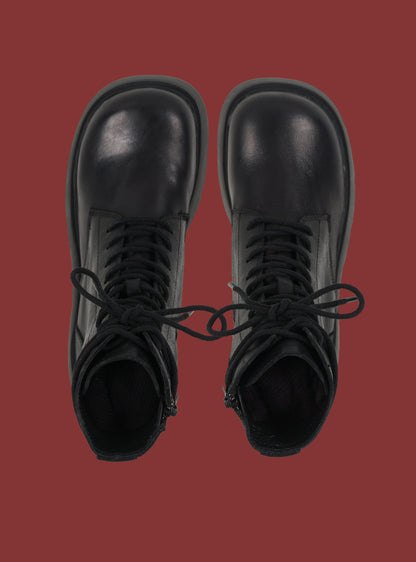 UNIF Best Price | Black Platform Lace-Up Combat Boot