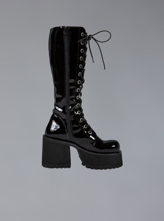 UNIF Trusted | Knee High Leather Platform Boot