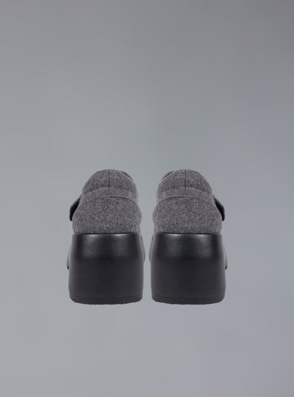 UNIF Recommended | Felt Platform Sandal In Grey