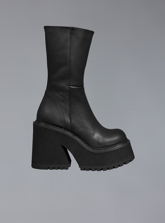 UNIF Top Pick | Black Leather Platform Boot