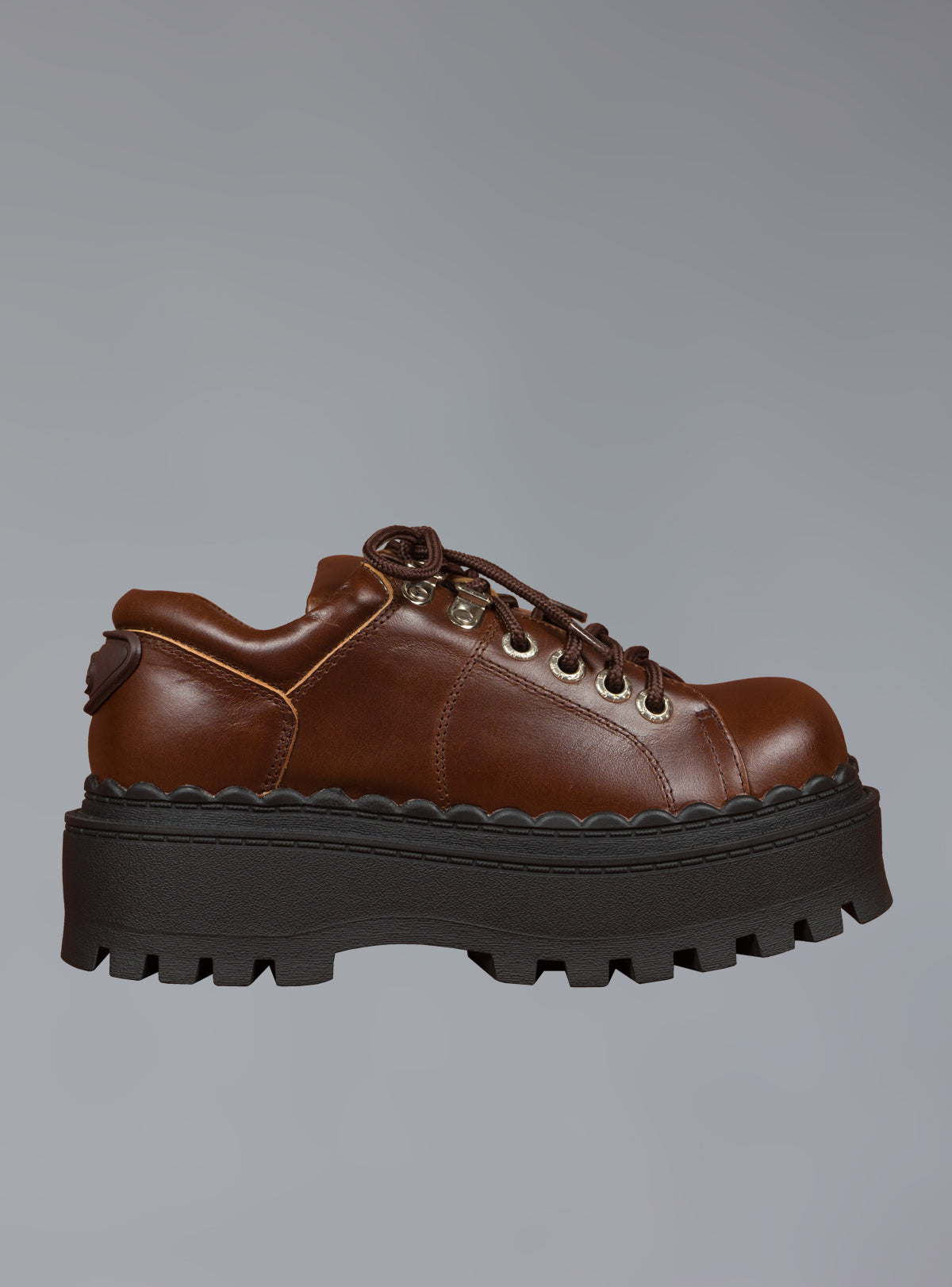 UNIF Everyday | Low Top Leather Chunky Platform Boot in Brown