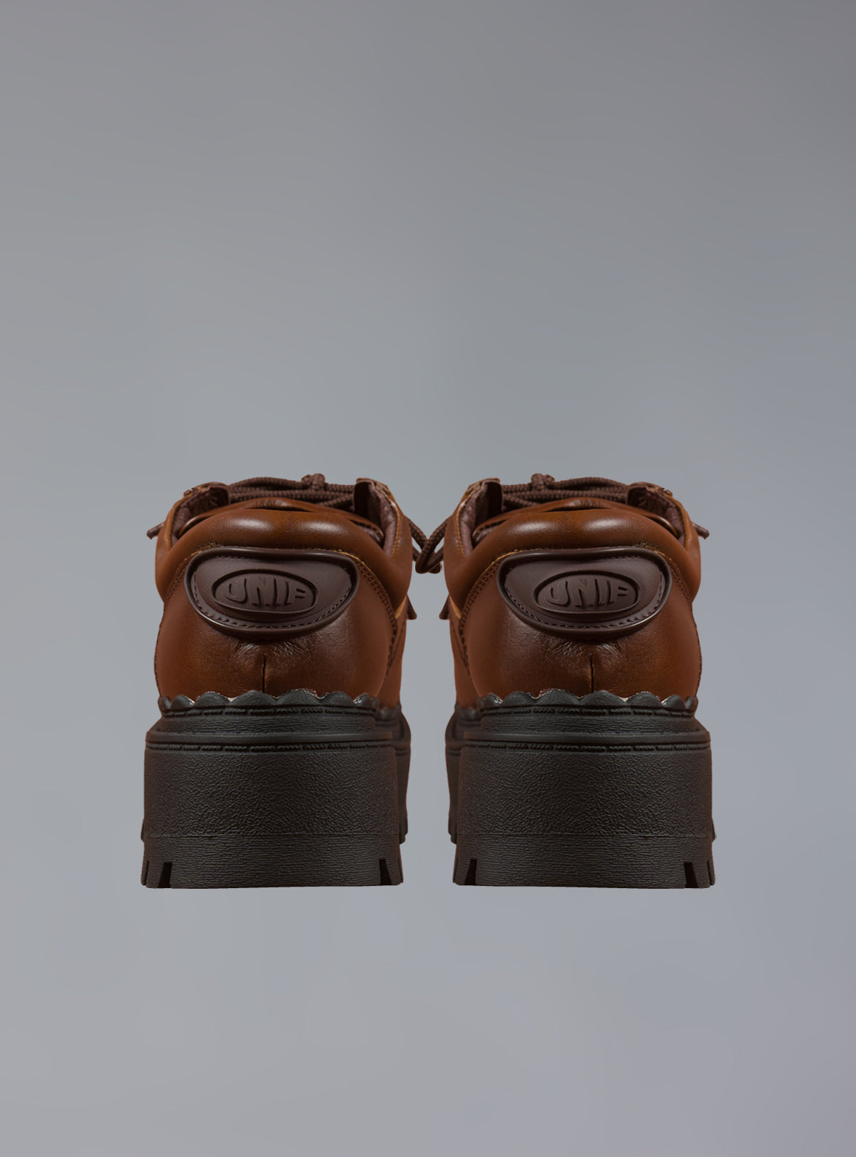 UNIF Everyday | Low Top Leather Chunky Platform Boot in Brown