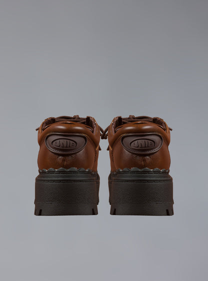 UNIF Everyday | Low Top Leather Chunky Platform Boot in Brown