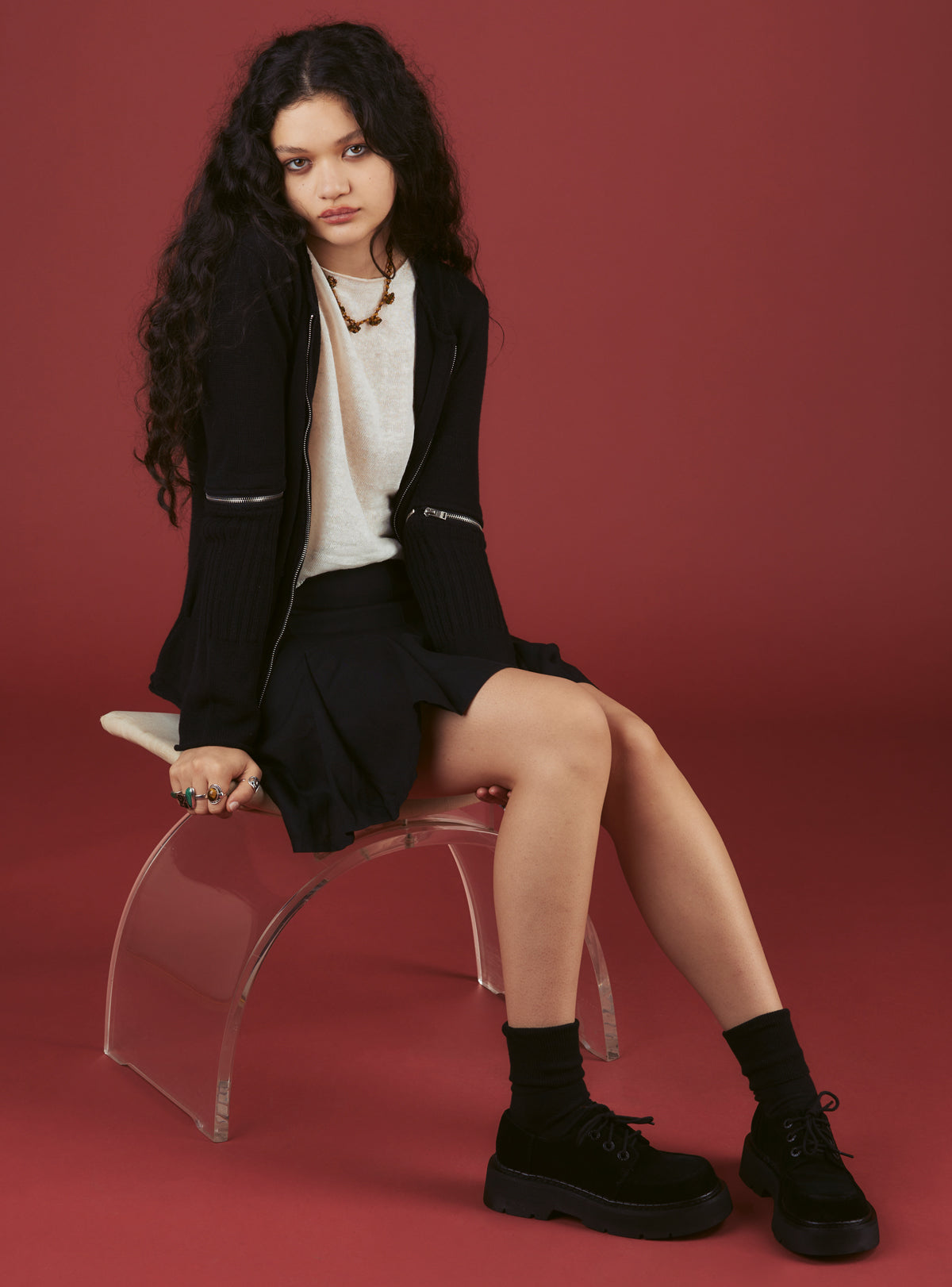 UNIF Smart Buy | Black Suede Platform Shoe