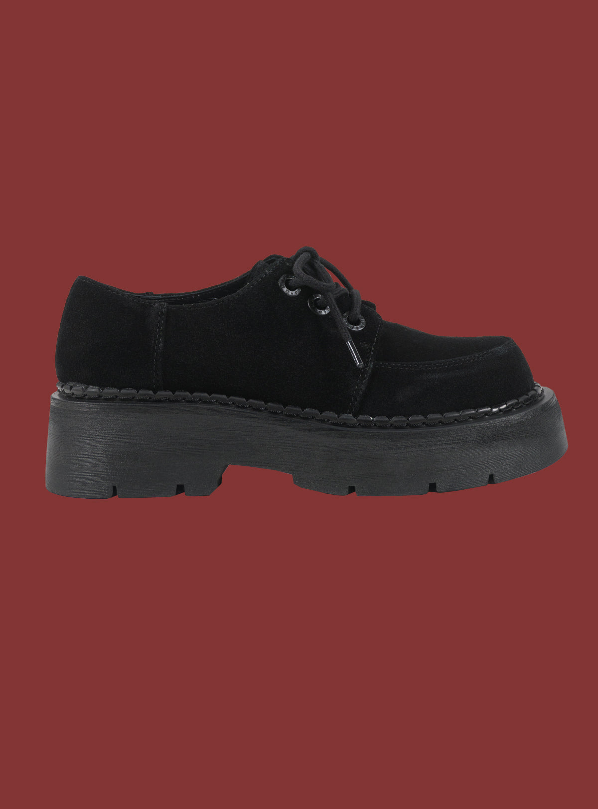 UNIF Smart Buy | Black Suede Platform Shoe