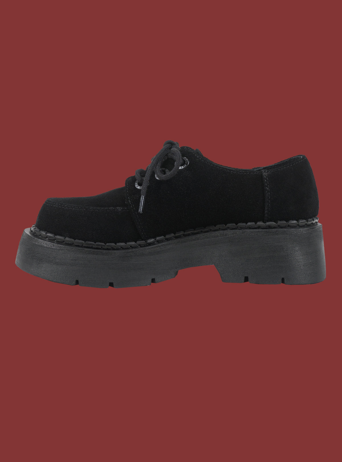 UNIF Smart Buy | Black Suede Platform Shoe