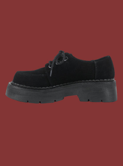 UNIF Smart Buy | Black Suede Platform Shoe