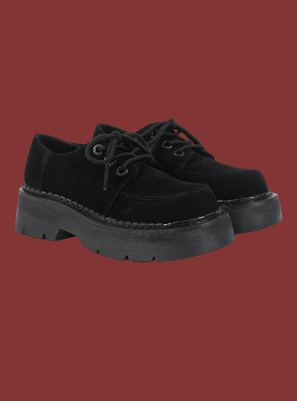 UNIF Smart Buy | Black Suede Platform Shoe