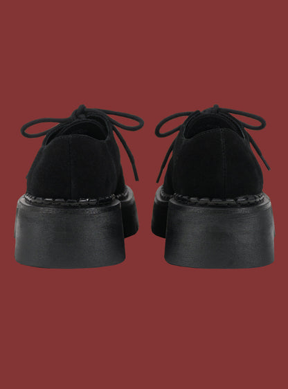 UNIF Smart Buy | Black Suede Platform Shoe