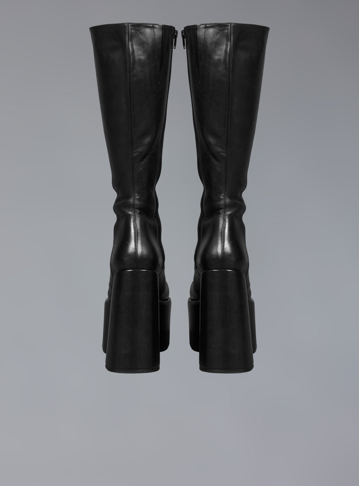 UNIF Featured | Stacked Leather Platform Boot With High Heel