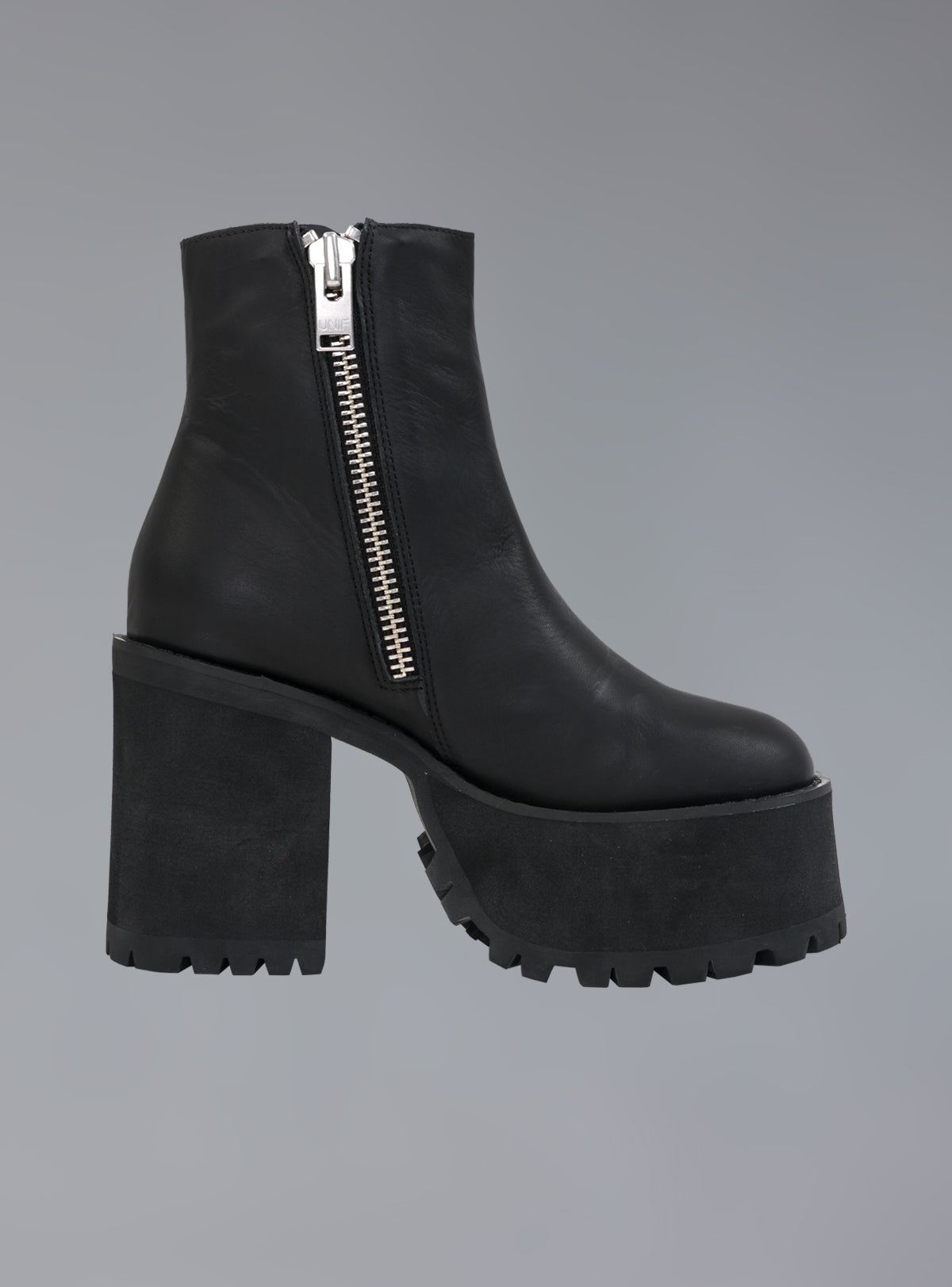 UNIF Signature | Platform Leather Ankle Boot With Heel