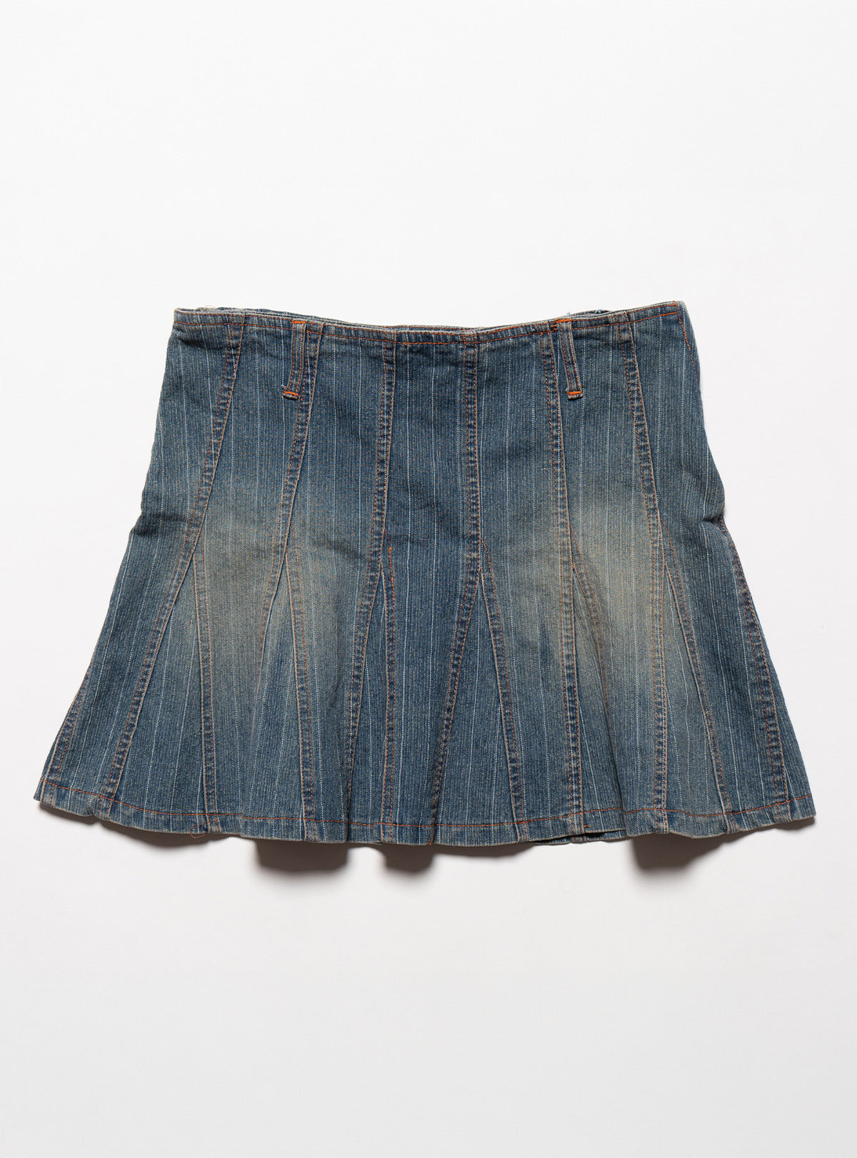 UNIF Featured | Vintage Starwear Y2K Denim Pinstriped Miniskirt