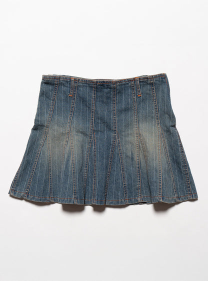 UNIF Featured | Vintage Starwear Y2K Denim Pinstriped Miniskirt