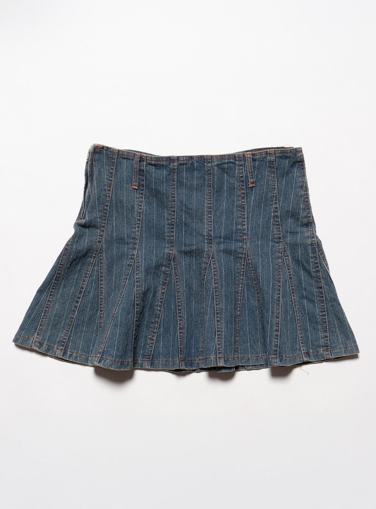 UNIF Featured | Vintage Starwear Y2K Denim Pinstriped Miniskirt
