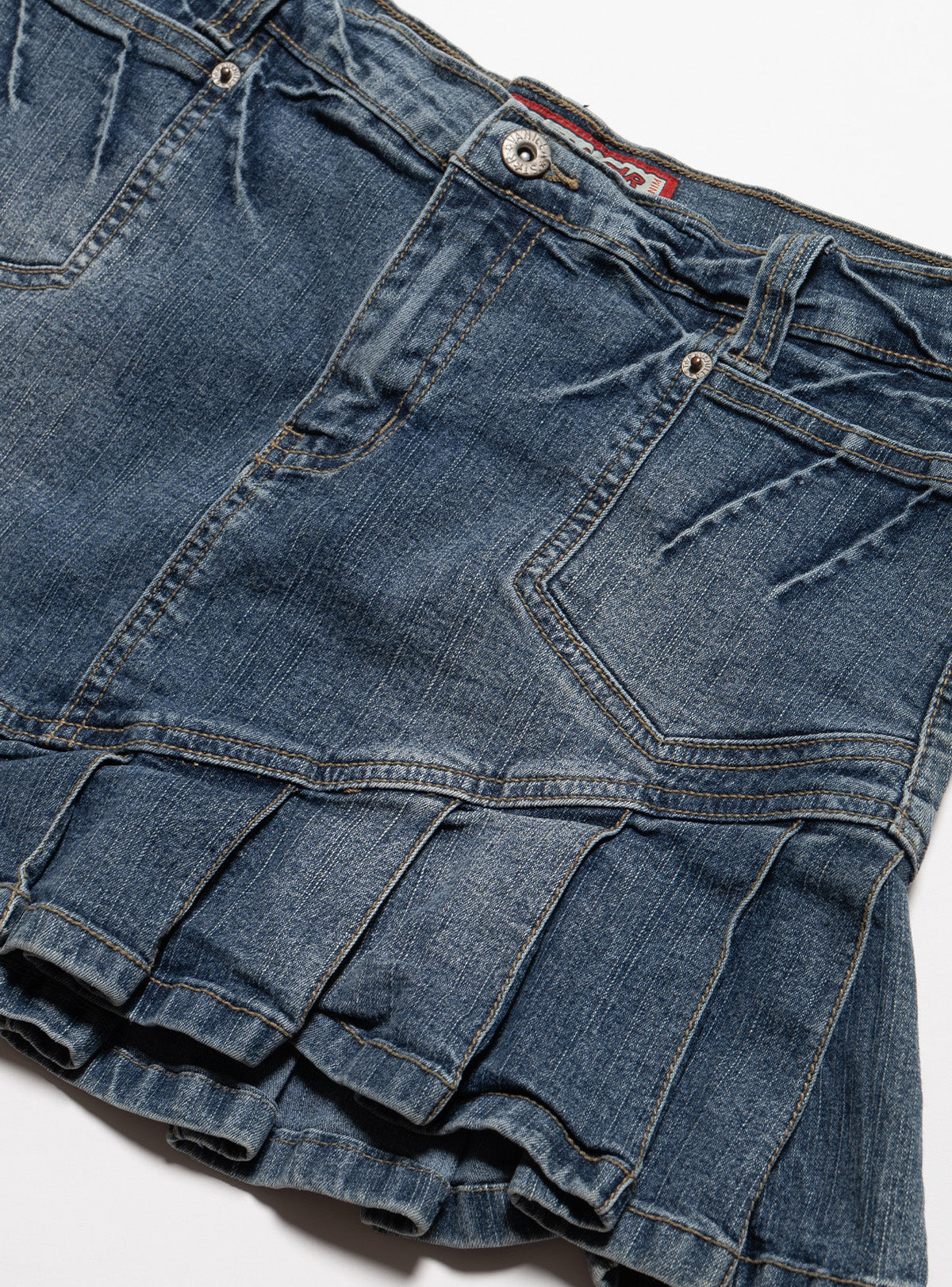 UNIF Trending | Vintage Vanilla Star Denim Pleated Mini Skirt