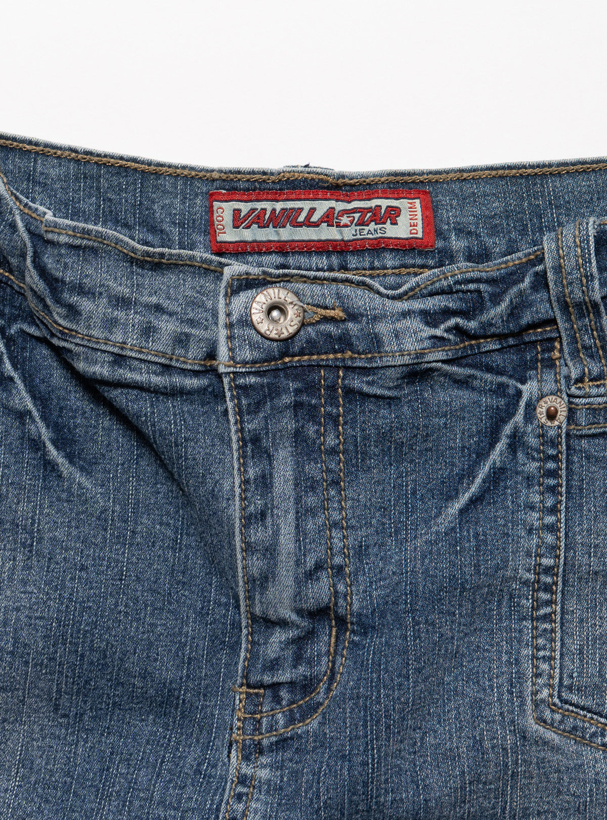UNIF Trending | Vintage Vanilla Star Denim Pleated Mini Skirt