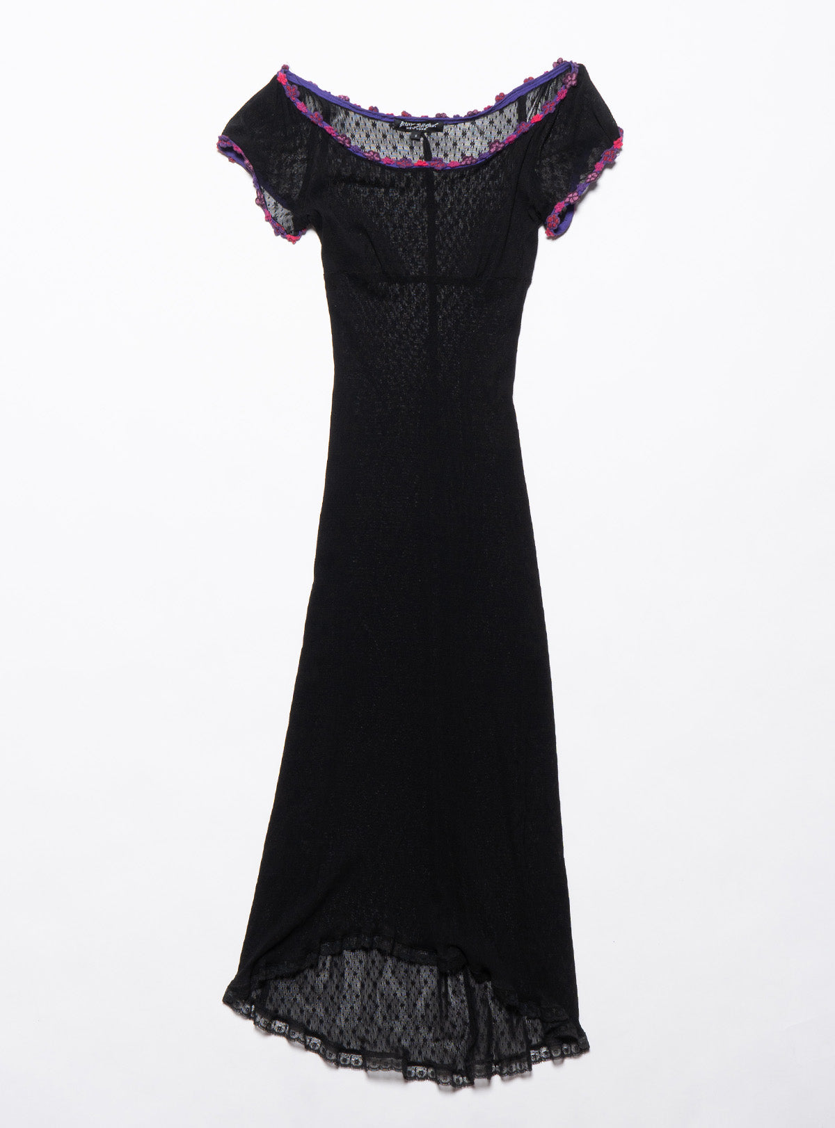 UNIF Latest | Vintage Betsy Johnson Lace Dress With Purple Trim