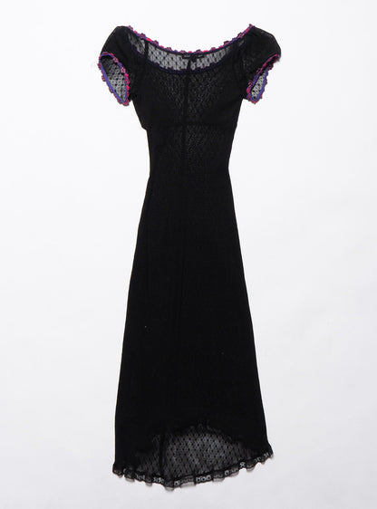 UNIF Latest | Vintage Betsy Johnson Lace Dress With Purple Trim