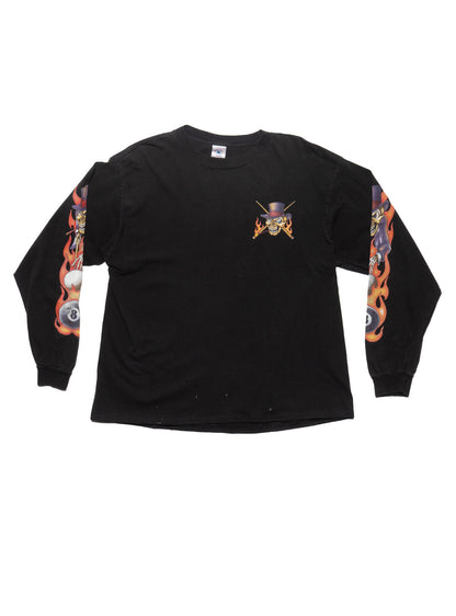 UNIF Hot Sale | Vintage Skeleton 8 Ball Long Sleeve Tee