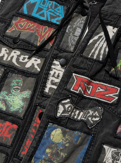 UNIF Essential | Vintage KTZ Crust Denim Vest With Hood