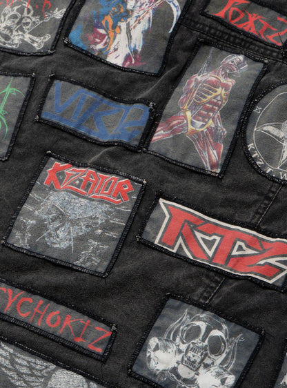 UNIF Essential | Vintage KTZ Crust Denim Vest With Hood