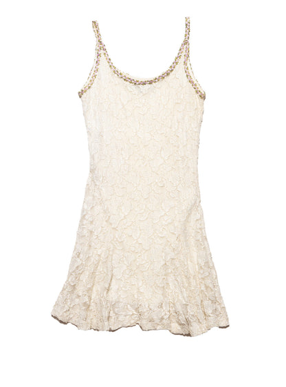 UNIF Recommended | Vintage Betsy Johnson Cream Lace Mini Dress