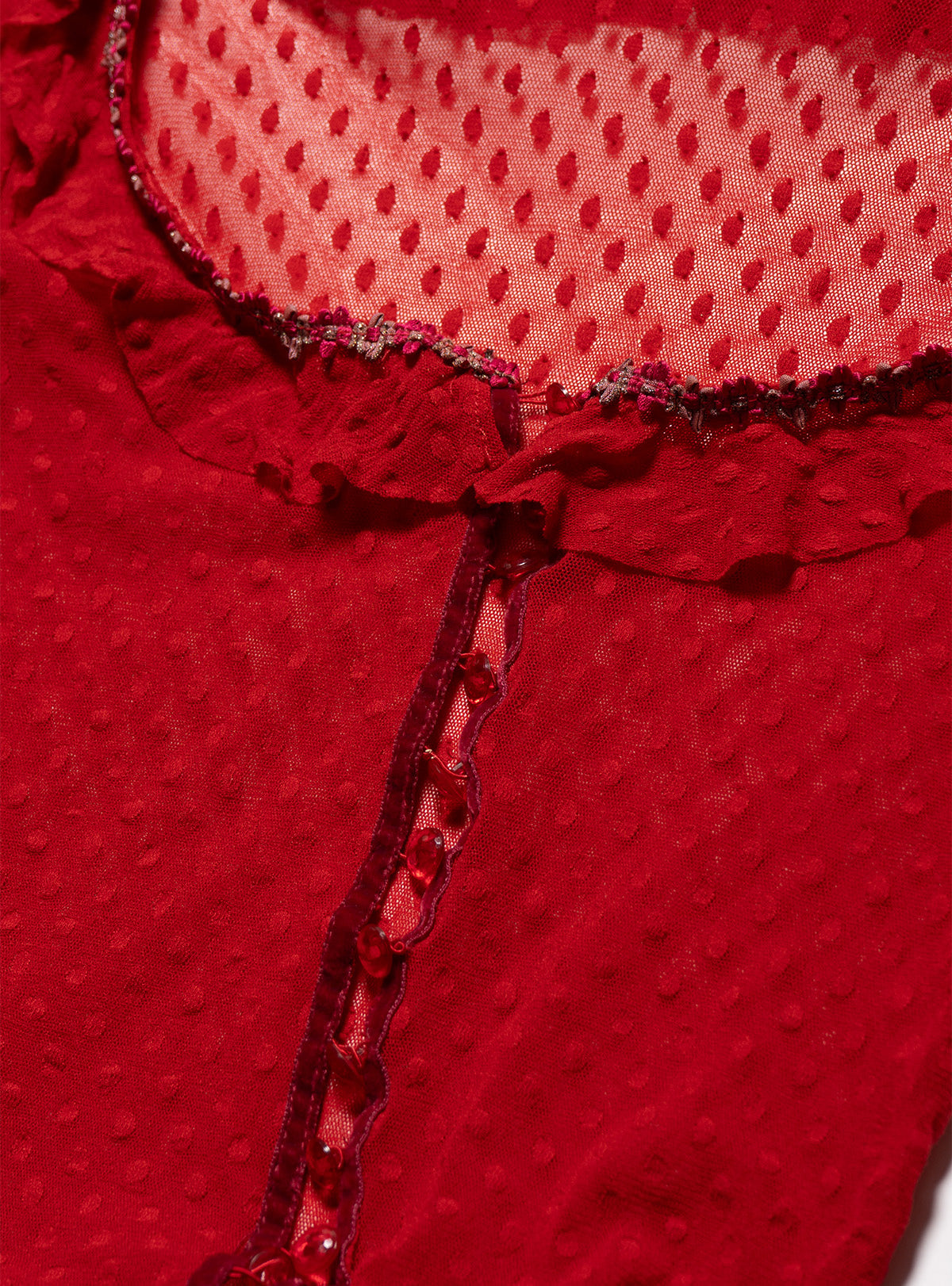UNIF Value | Vintage Betsy Johnson Red Mesh Scoop Neck Top