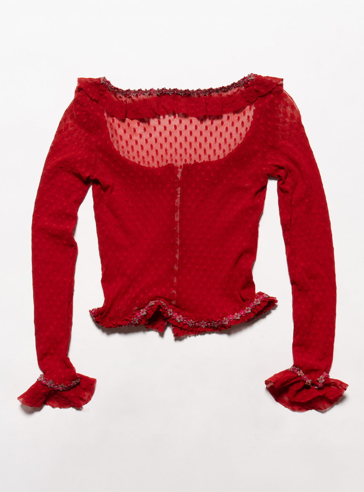 UNIF Value | Vintage Betsy Johnson Red Mesh Scoop Neck Top