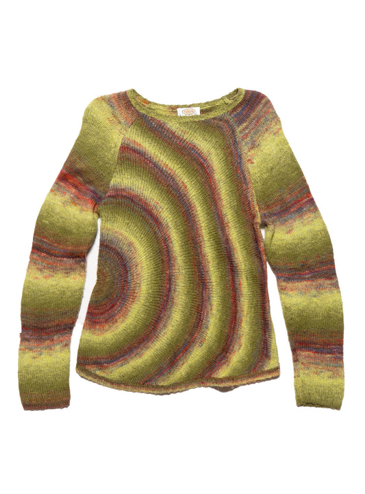 UNIF Top Pick | Vintage Talbots Petites Green Multi-colored Swirling Stripes Sweater